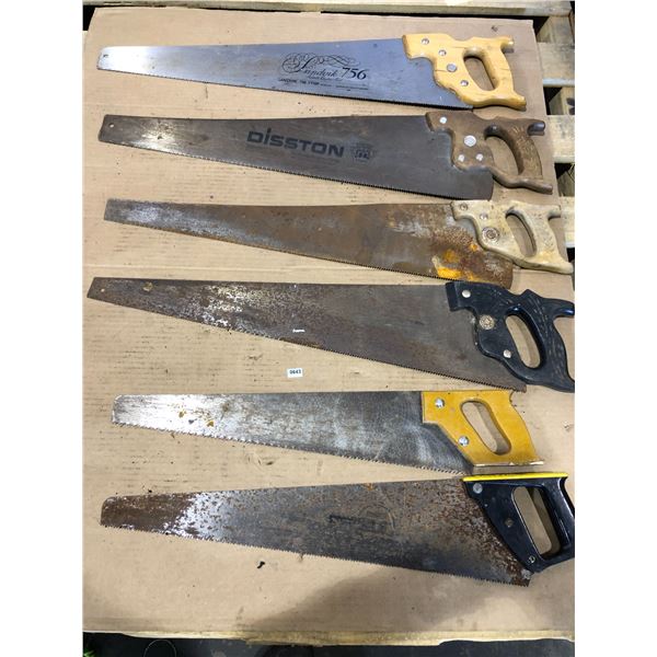 Lot of 6 Assorted Hand Saws - Used