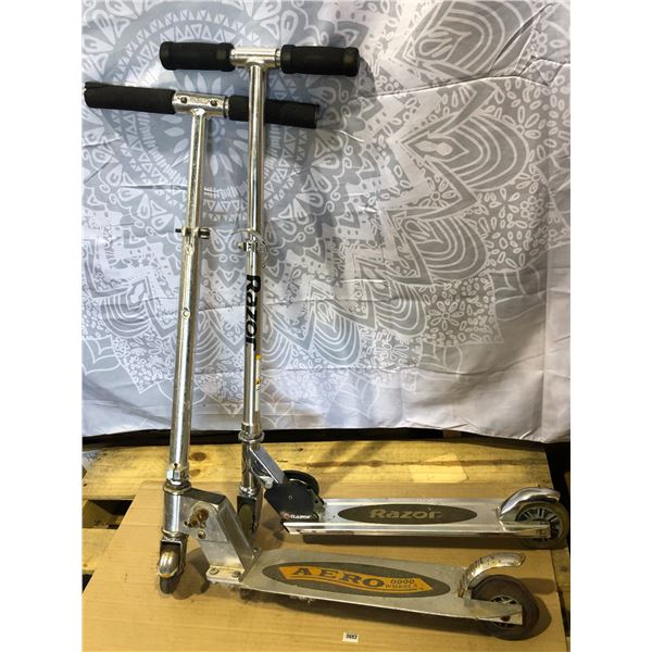 Lot of 2 Scooters - 1x Aero & 1x Razor - Used
