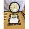 Image 1 : Lot of 2 Wall Decor Pieces - 1x Large Clock 
