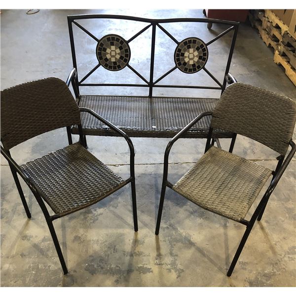 Lot of 1 Patio/Lawn & Garden Bench with 2 Chairs - Used