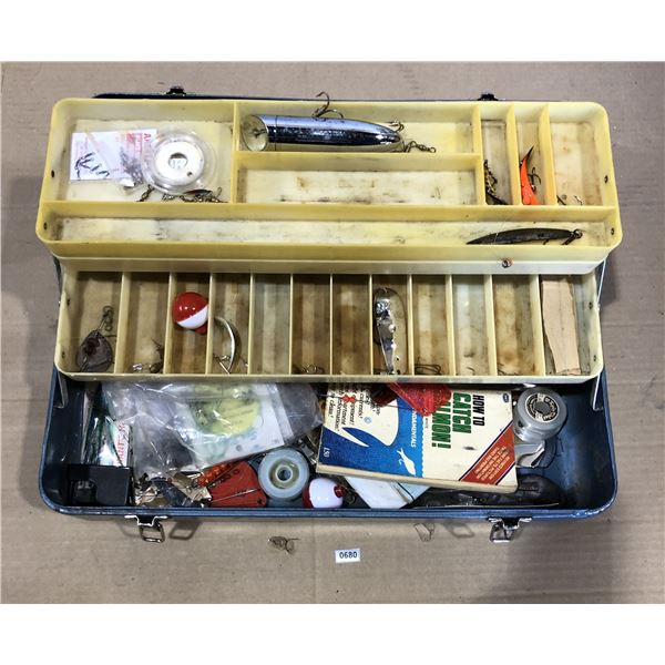 Lot of 1 Fishing Tackle Box with Assorted Lures - Used