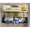 Image 1 : Lot of 1 Fishing Tackle Box with Assorted Lures - Used