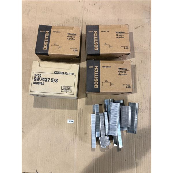 Lot of 4 Boxes of Stanley Bostitch 5/8 Staples