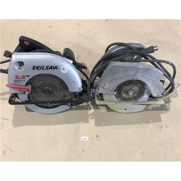 Lot of 2 Circular Saws - Used - Power On