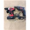 Image 2 : Lot of 2 Drills - 1x Corded Skil Drill & 1x Hyper Tough Rechargeable Drill - Used - Power On