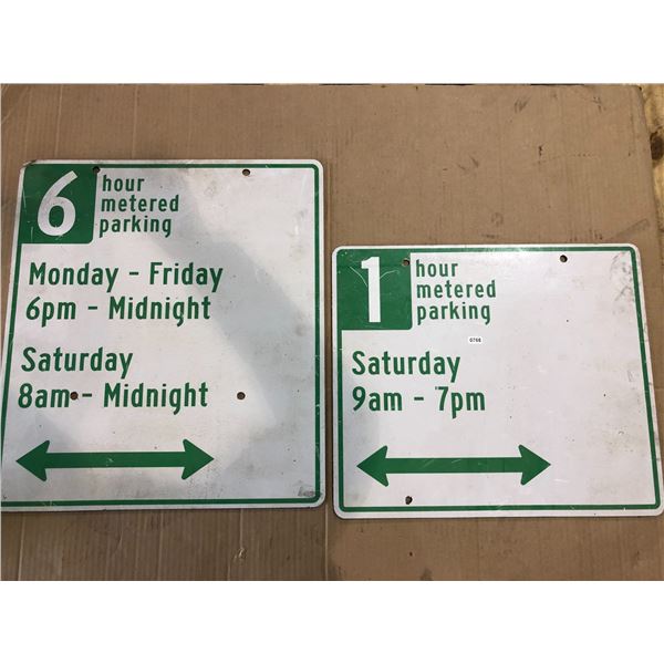 Lot of 2 Composite Signs - 18in x 20in & 18 x 15.4inch - Used