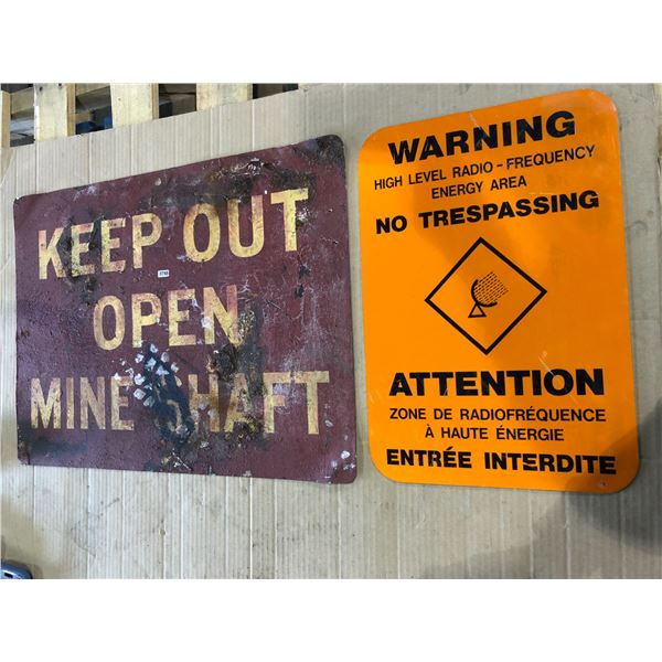 Lot of 2 Large Metal Signs - Used