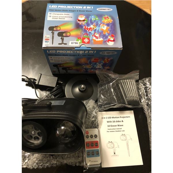 Lot of 1 LED Motion Projector Light for Lawns/Gardens - Projects Various Holiday Designs! Brand New