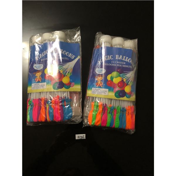 Lot of 2 Multi-Packs of Easy-Fill Buncho-Balloon Style Water Balloons - 111pcs per pack - Brand New