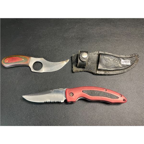 Lot of 2 Assorted Pocket/Hunting Knives - Used