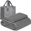 Image 1 : Lot of 1 GnO Premium Adult 15LB Weighted Blanket - Dark Grey w/ Bamboo Cover - Brand New