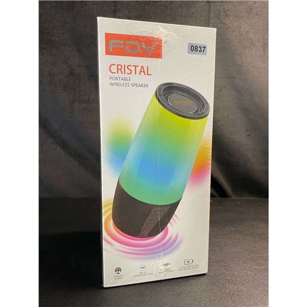 Lot of 1 FDY Cristal Portable Wireless Bluetooth Speaker w/ 9 Color LED Lights - NEW SEALED!