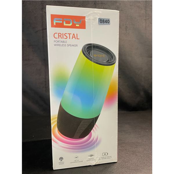 Lot of 1 FDY Cristal Portable Wireless Bluetooth Speaker w/ 9 Color LED Lights - NEW SEALED!