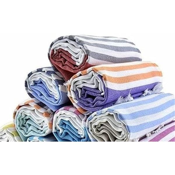 Lot of 1 Set of 6 Havuland Turkish Oversized Beach/Pool Towels - 71 x 39 inch - Brand New!