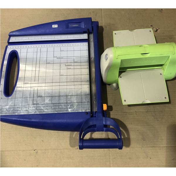 Lot of 2 Crafter's Tools - 1X Cuddlebug Die Cutting/Embossing Machine & 1x Paper Cutter - Used