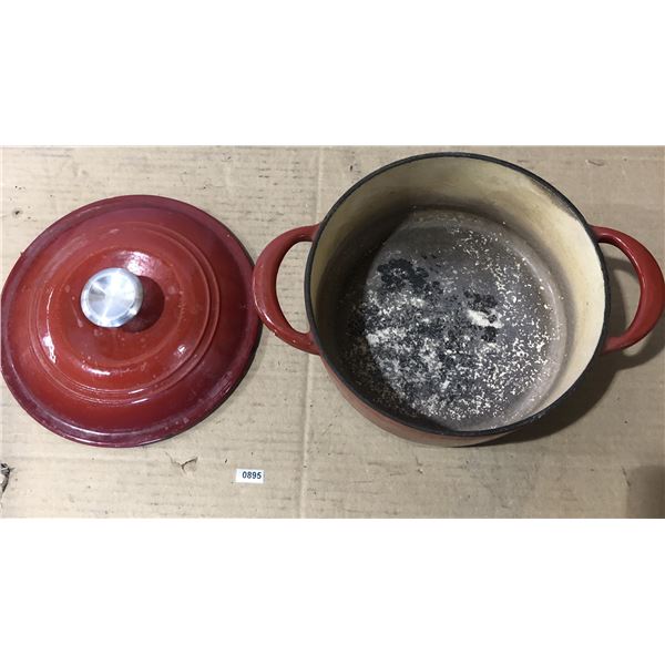 Lot of 1 Tramontina 4QT Cast Iron Pot with Lid - Used