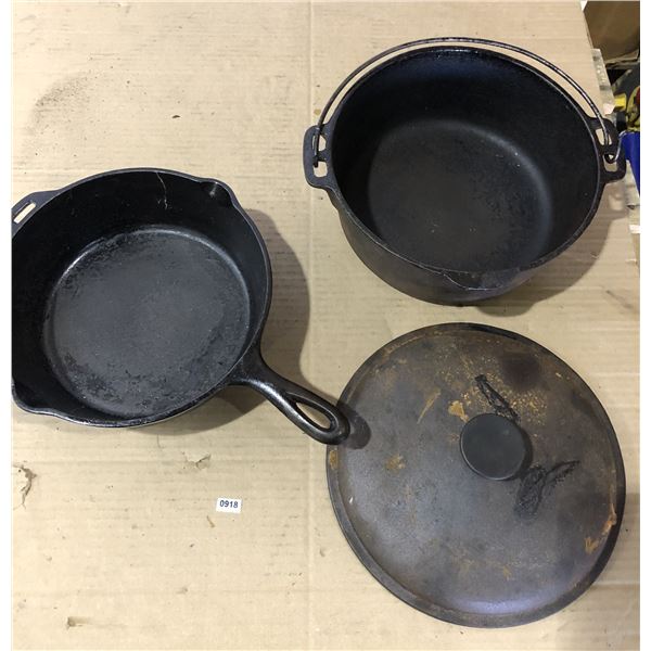 Lot of Heavy-Duty Cast Iron Pans - Used
