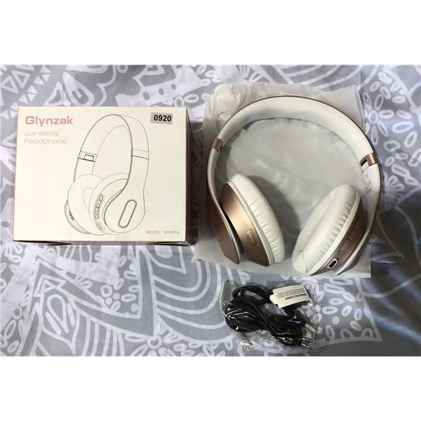 Lot of 1 Pair of Glynzak Wireless Over-Ear Headphones - Rose Gold - Brand New