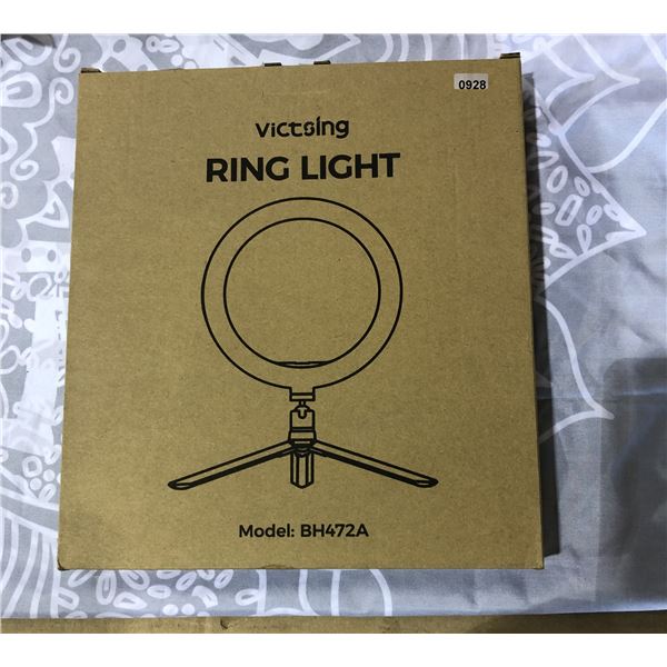 Lot of 1 Victsing 10-inch Ring Light (Model: BH472A) w/ Bluetooth Remote Control - Brand New!