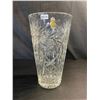 Image 1 : Lot of 1 Imperlux 10-Inch Large Tall Genuine Lead Crystal Cut Glass Vase - Used