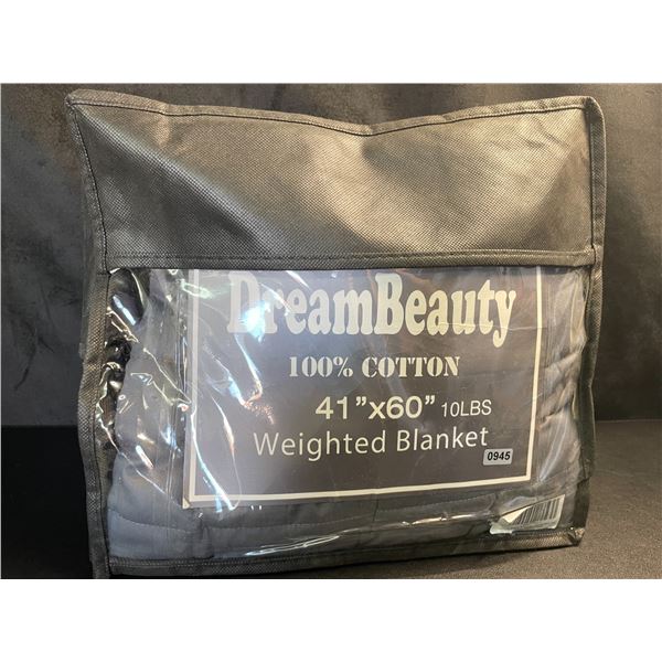 Lot of 1 Dreambeauty 100% Cotton 41x60in 10lbs Weighted Blanket for Adults - Brand New! Dark Grey