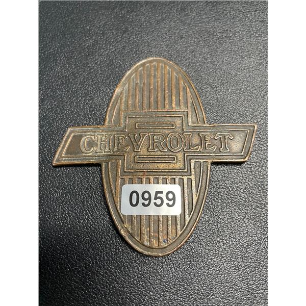 Lot of 1 Antique Original Chevrolet Bowtie Hood Badge/Emblem