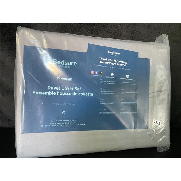Lot of 1 Bedsure Duvet Cover Set - Twin Size (68 x 90inch) - Brand New - Grey