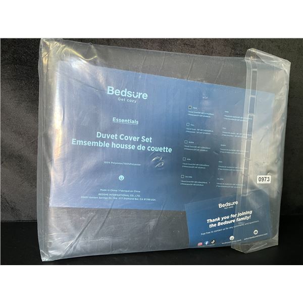 Lot of 1 Bedsure Duvet Cover Set - Twin Size (68 x 90inch) - Brand New - Black