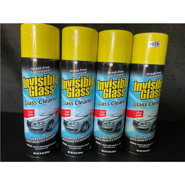 Lot of 4 Invisible Glass - Streak-Free Glass Cleaners - 19oz Each - Brand New!