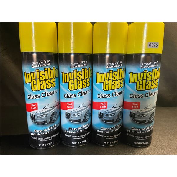 Lot of 4 Invisible Glass - Streak-Free Glass Cleaners - 19oz Each - Brand New!