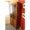 Image 2 : French Door Cabinet, Glass Shelves - Contents not Included, 66"H x 17"D x 34"W