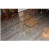 Image 2 : (3) Glass Nesting Tables -Largest, 21"W x 13"D x 20 1/2"H