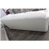 Image 4 : 3 Seat White Leather Sofa - Some Staining, 86"L x 36"D x 35"H
