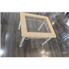 Image 3 : Steel, Wood & Glass Table - 24" x 28" x 21 1/2"