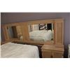 Image 1 : (3PCS) Asian Inspired Mirrored Headboard and Built in End Tables- 10ft Wide x 16"D x 5ft High