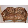 Image 1 : Vintage Wooden Framed Love Seat - 57"W x 30"D x 26 1/2"H