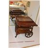 Image 1 : Wheeled Tea Wagon, Plexi Glass Serving Tray - 19"W x 28"H, 38" x 29"
