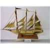 Image 1 : Vintage Brass Sailing Ship on Wood Stand