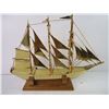 Image 4 : Vintage Brass Sailing Ship on Wood Stand