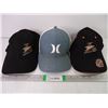 Image 1 : (2) Miller Genuine Draft Hats-One Has Harley Logo and (1) Hurley Hat