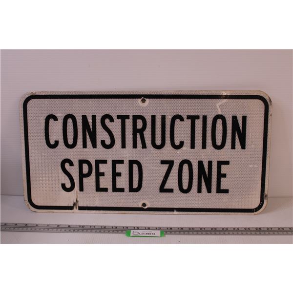 Construction Speed Zone Sign - 23.5 x 12