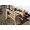 Image 2 : **(2) Wooden Saw Horses (34"w x 18" h - 6" board on top)