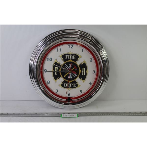 Plastic Fire Dept. Clock (not running - has scratches)