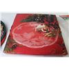 Image 8 : Christmas Burner Covers - Tissue Couch Box Holder - Glass Platter - (2) Metal Trays - (3) Christmas 