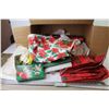 Image 1 : Assorted Christmas Items - Plastic Table Cloths - Table Runners - Napkin Holder - Napkins - Misc. It