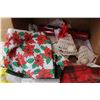 Image 4 : Assorted Christmas Items - Plastic Table Cloths - Table Runners - Napkin Holder - Napkins - Misc. It