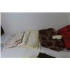Image 8 : Assorted Christmas Items - Plastic Table Cloths - Table Runners - Napkin Holder - Napkins - Misc. It