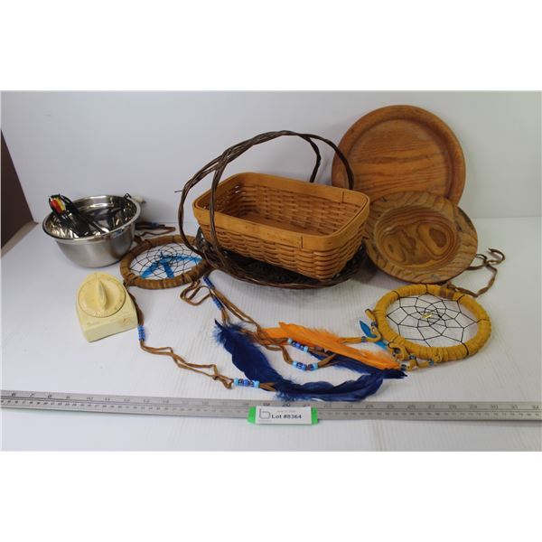 (2) Dream Catchers - Baskets - Stainless Steel Bowl - Egg Timer