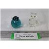 Image 1 : (2) Small Glass Art Birds