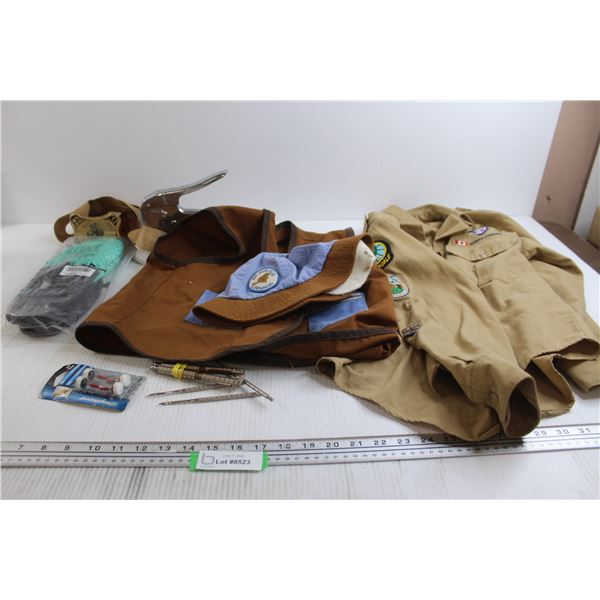 Scouts Canada Shirt, Beavers Canada Vest and Hat - Some Stain, Misc.